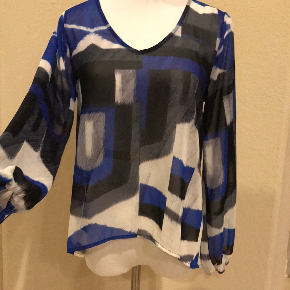 Lily White sheer v-neck blouse